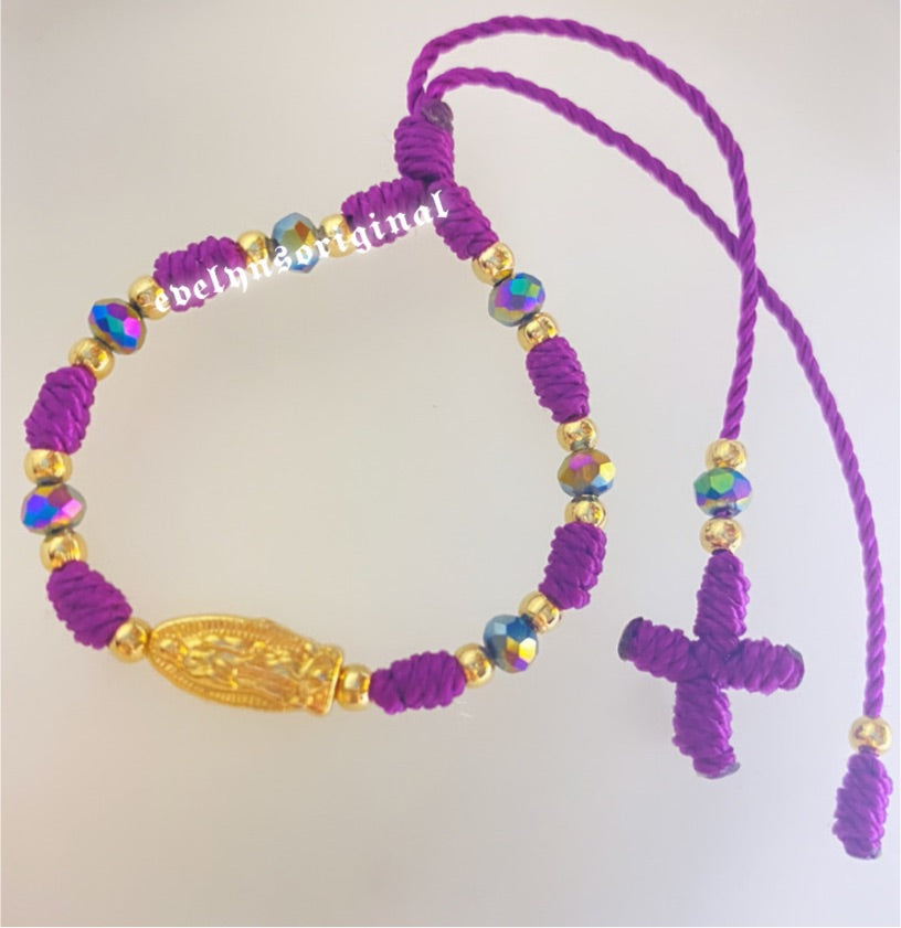 La Rosa Rosary Bracelets ( Off White, White, Purple, Teal )