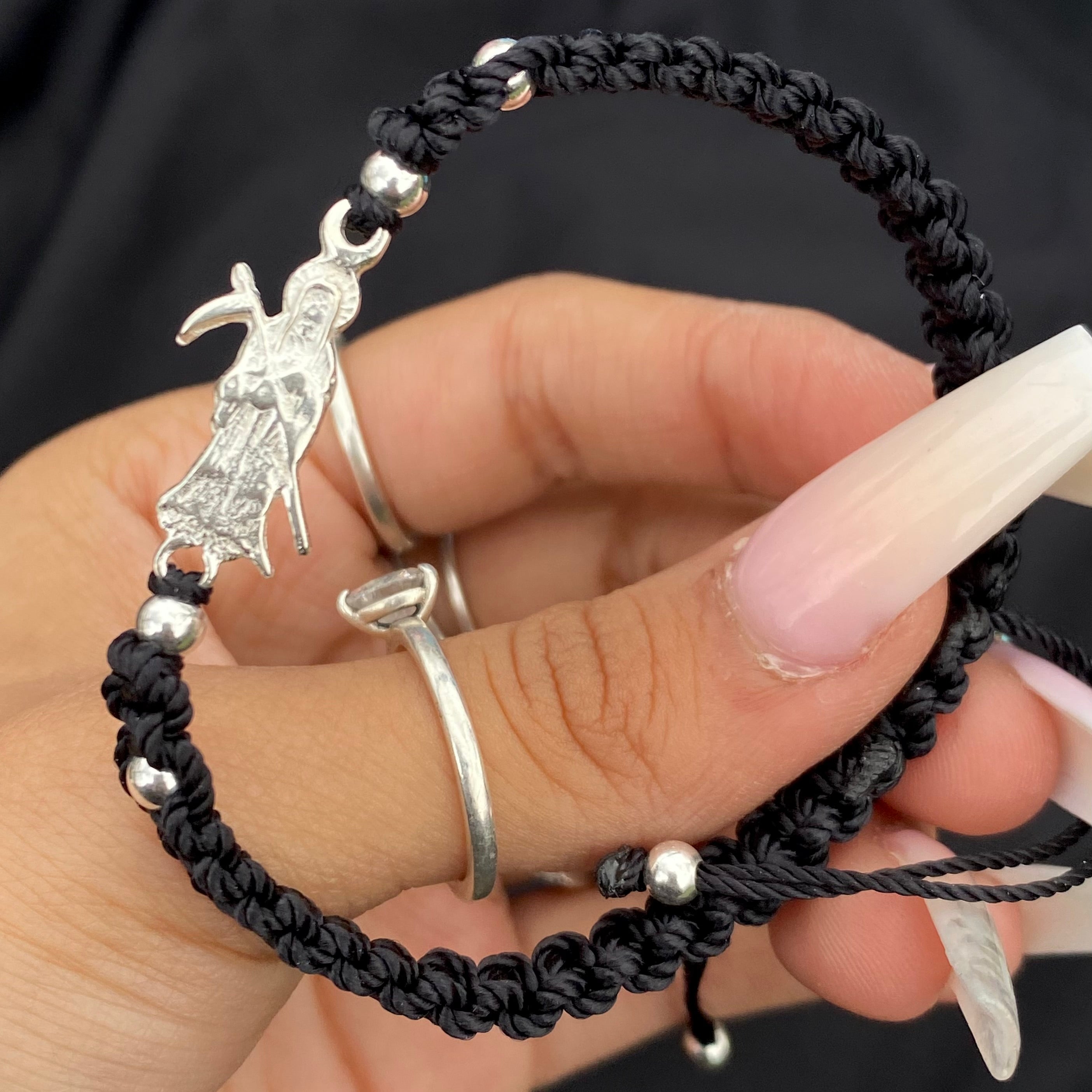 Santa Muerte 925 STERLING SILVER ( Also Available In RED )